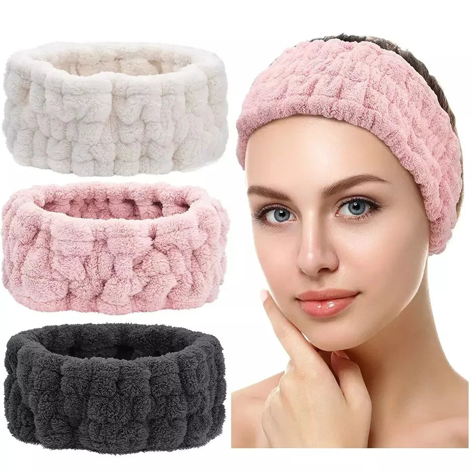 Coral Velvet Face Wash Headband