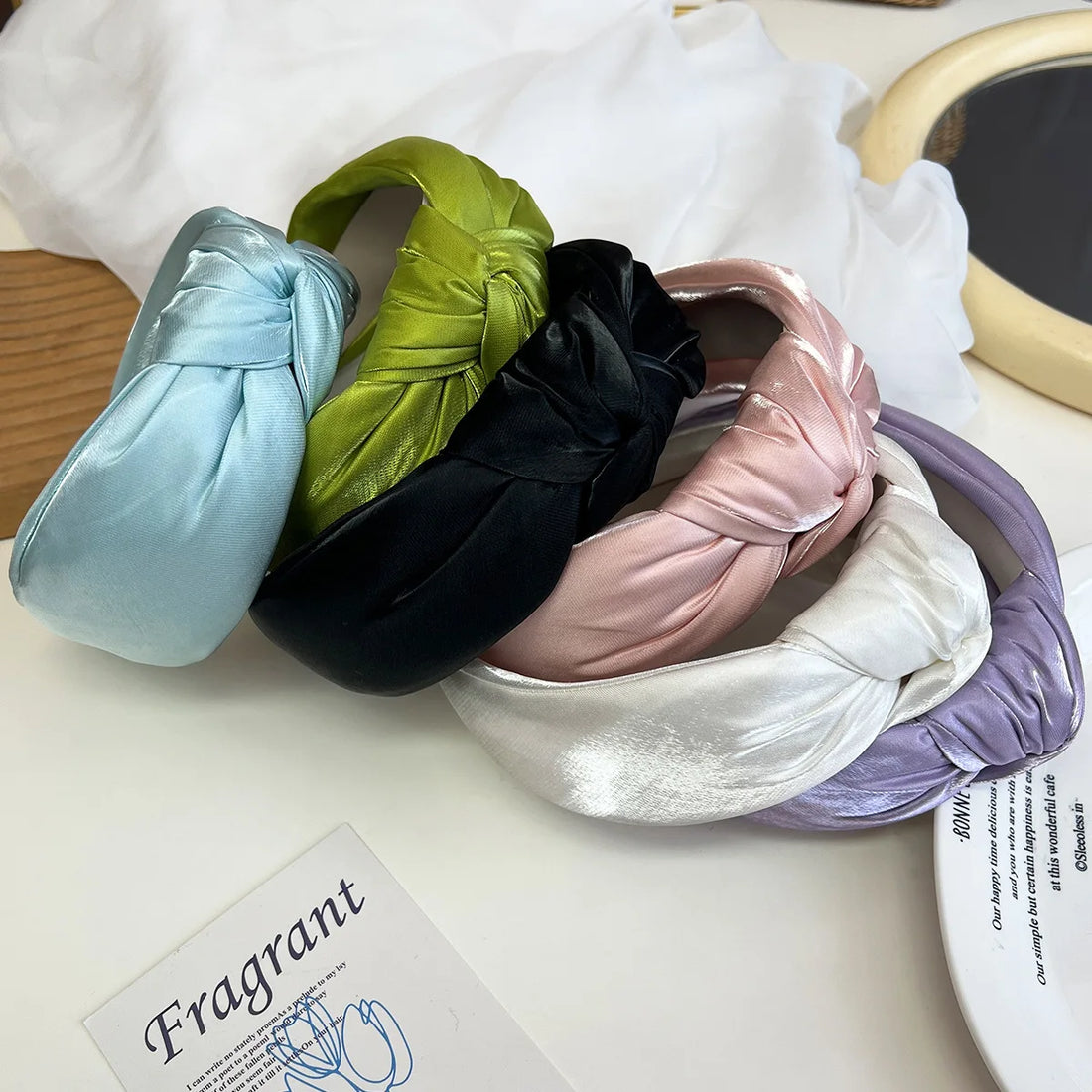 Spring Colorful Satin Big Knot Hairband