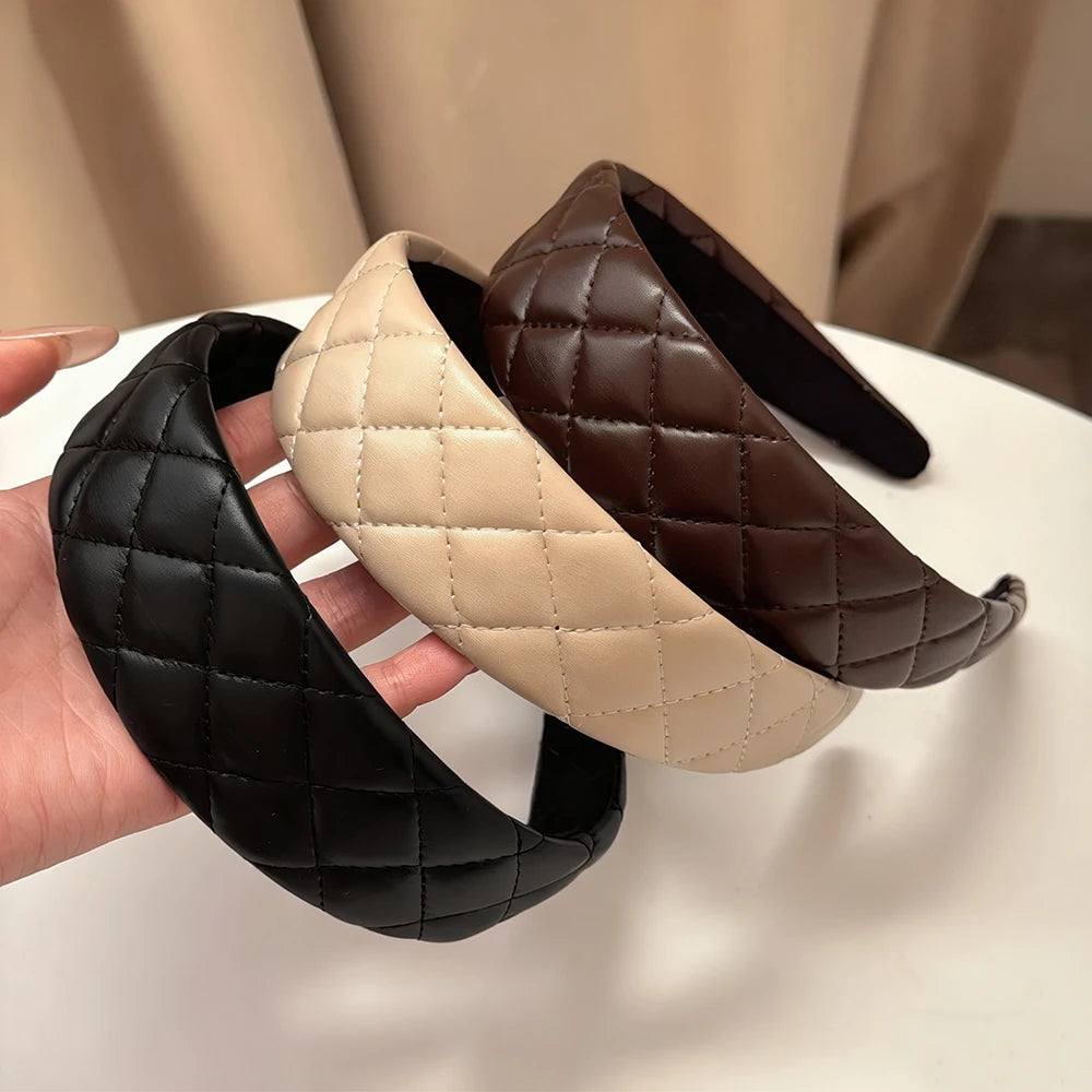 Quilted Faux Leather Headband