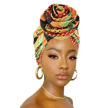 African Print Stretch Head Wrap