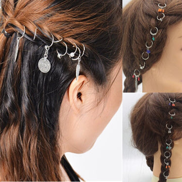 7/8 Pcs Women Braided Decorative Hair Rings