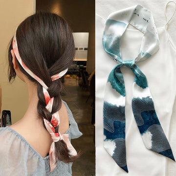 Popular Print Silk Long Hairband